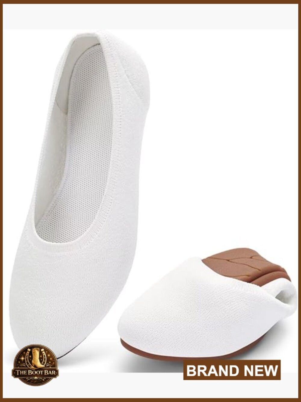 Women's Ballet Flats Breathable Knit Slip On Comfortable Round Toe Walking